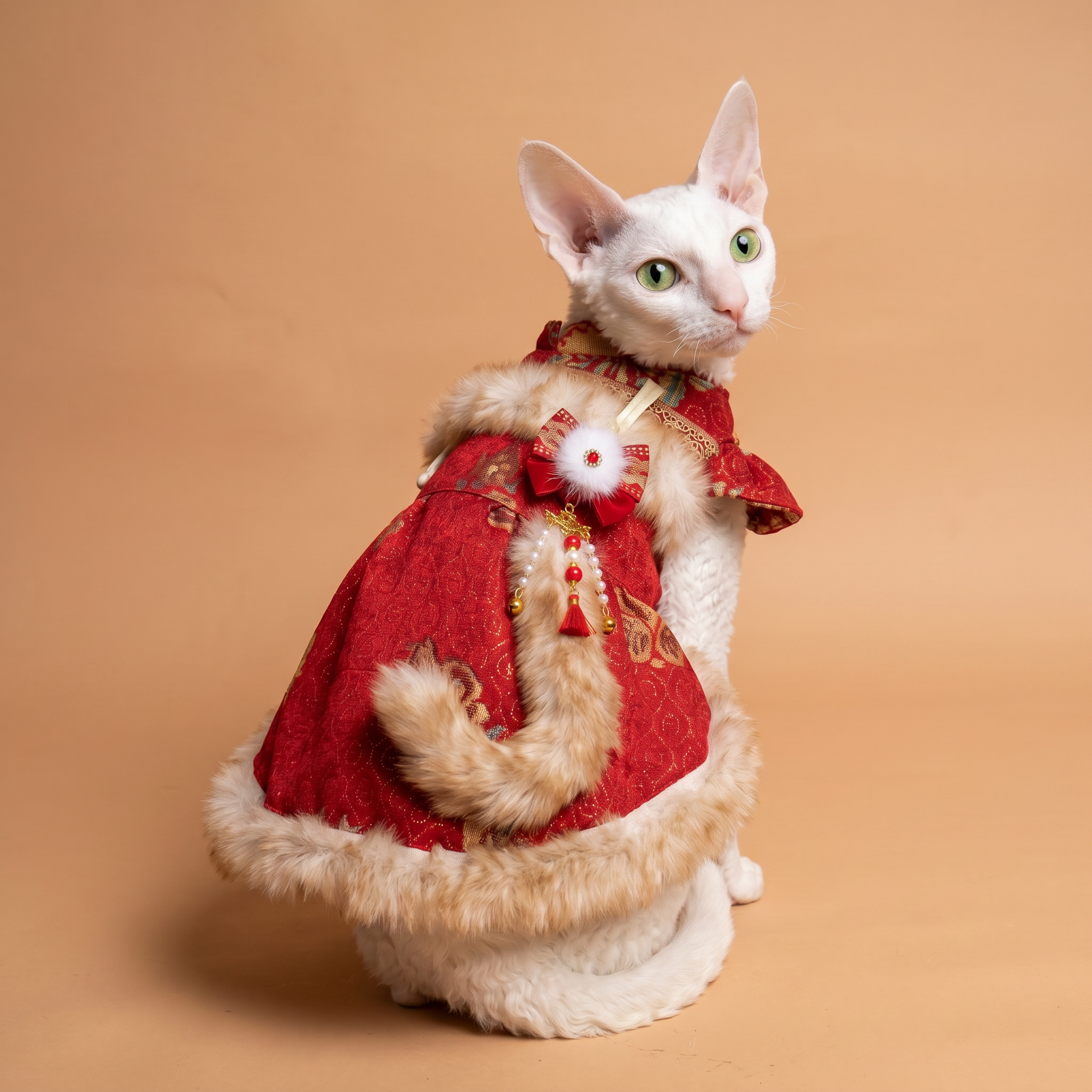 Chubby Melon]Christmas Winter Dress for Dogs, Luxury Red Pet Gown wit – Pang XiGua