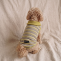 【Chubby Melon】Vintage Stripe Dog Tank Top Green Collar Soft Knit Pet Sleeveless Shirt for Small Dogs