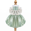 [Fat Watermelon] Pearlescent Green Pearl Pet Princess Dress, Sleeveless Ruffle Formal Gown for Cats & Dogs