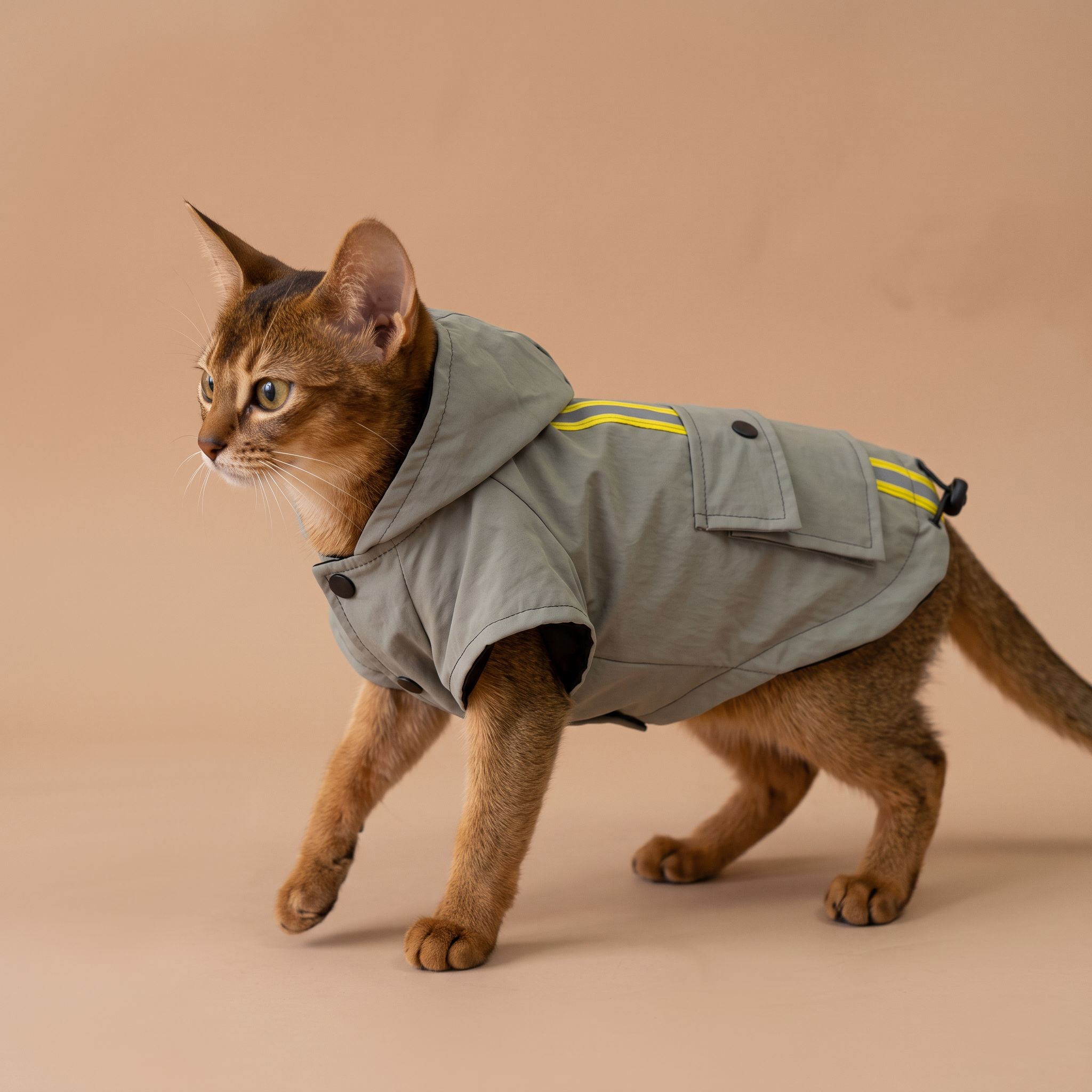 【Chubby Melon】Waterproof Hooded Dog Rain Jacket Windproof Reflective Stripe Puppy Outdoor Coat for Small Dogs